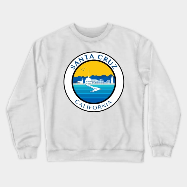 Santa Cruz City Scape California CA Crewneck Sweatshirt by PauHanaDesign